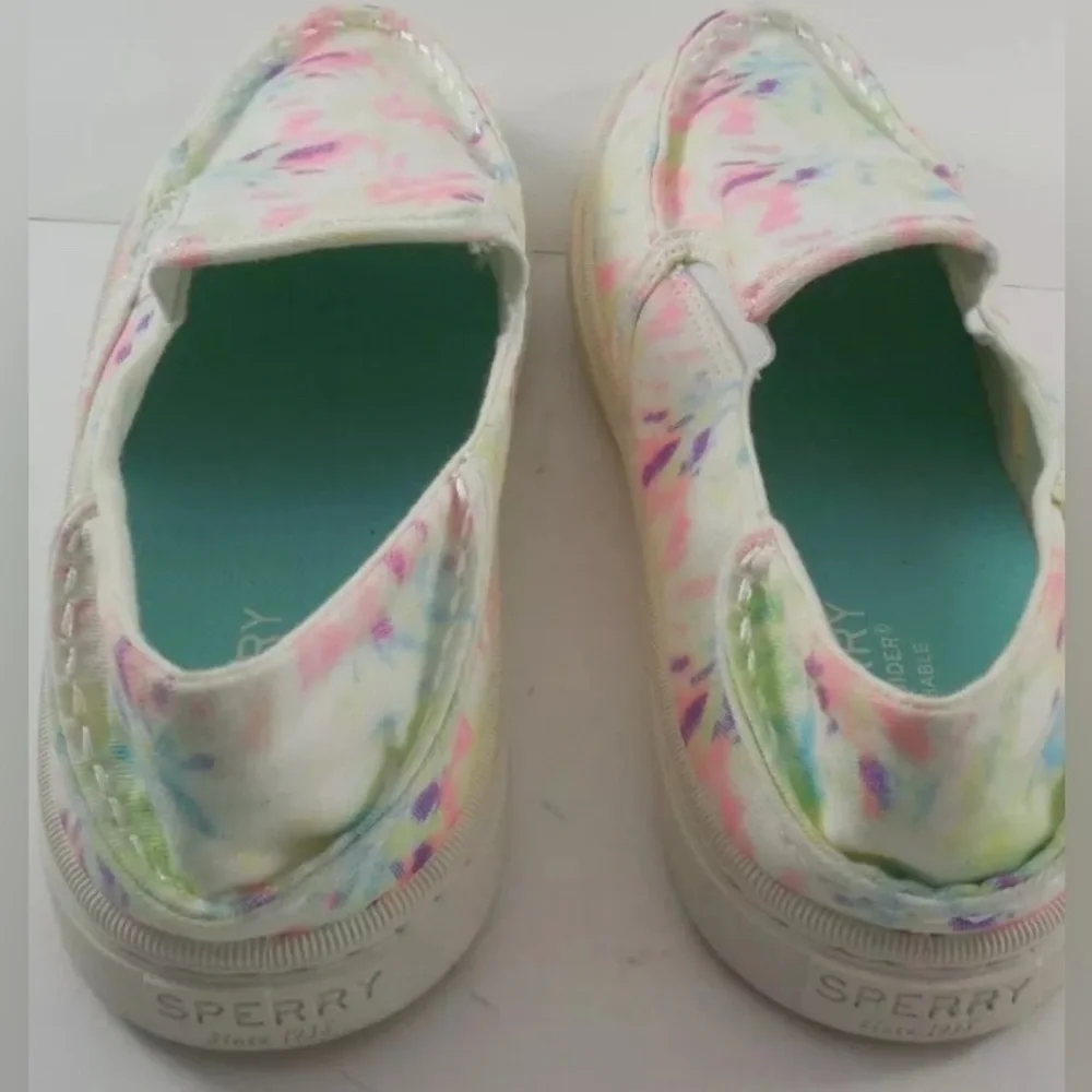 Sperry Top Sider Shoes Girls Sz 4 M Tie Dye Saltie Multicolor Slip On